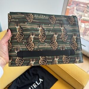 Furla Chic Leopard Print Clutch Bag